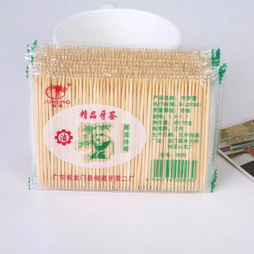 1000pcs Green Environmentally Friendly Bamboo Production Disposable Double-sided Fine Toothpicks Healthy Household Durable Apsilon