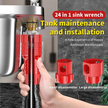 OUDISI - Badkamer en Keuken Kraan Reparatie Tool Set - 18-in-1 - 24-in-1 - Sleutels - Voor Doe-het-zelvers - Model 18-24 Apsilon