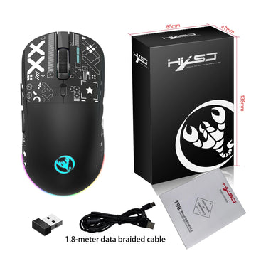 T90 Serie - Draadloze Bluetooth Muis - Opladbaar - Stil Schakelaars - RGB - Voor Gamers - Model T90 Apsilon
