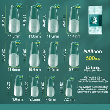 Nailpop - Zachte Gel Nageltips - 600 Stuks - Volledige Dekking - Meerdere Vormen - Nagelaccessoires - Voor Nagelenthousiastelingen - Model 600PCS Apsilon