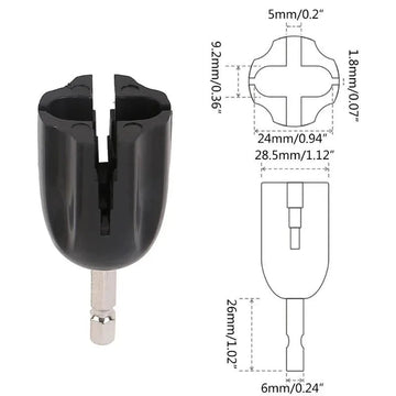 Gitaarsnarren Wikkelaar - Hex voor Elektrische Boor - Stempeg Trekker - Gitaar Accessoires - Voor Gitaristen - Zwart Model Black Apsilon