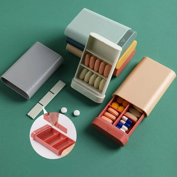 Mini Small Portable Travel Vitamin Box Pill Cases Container Organizer Storage Tablet 7 Days 6 Grids Medicine Fish Oils Apsilon