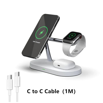 3 in 1 - Draadloze Lader Stand - Snel Opladen - Magnetisch - Oplader - Voor Apple Gebruikers - iPhone 12-16 Apsilon