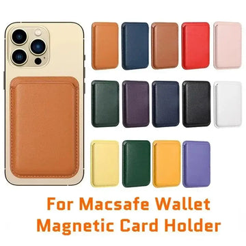 For Magsafe Magnetic Leather Wallet Case For iPhone 17 16 15 14 13 12 11 8 Samsung Huawei Card Holder with Magnet Covers Apsilon