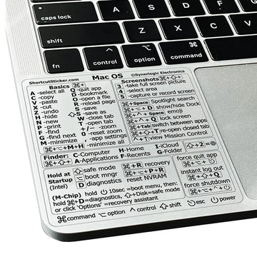 Shortcuts Sticker for Mac OS System 2025 New Shortcut Key Sticker for 13-16" MacBook Pro 13 /Air 13 Windows Word Excel Decal Apsilon