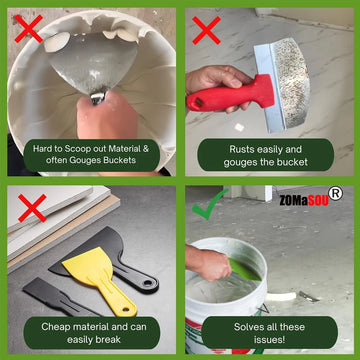 1/2Pcs Curved Bucket Scoop Scraper Spackle Paint Putty Knife Drywall Finishing Plaster Scraping Decals Patch Construction Tools Apsilon