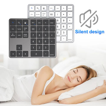 Dubbele Bluetooth Serie - Numeriek Toetsenblok - Draadloos Verbonden - Oplaadbare Batterij - Keypad - Voor Gebruikers - Model 35Keys Apsilon