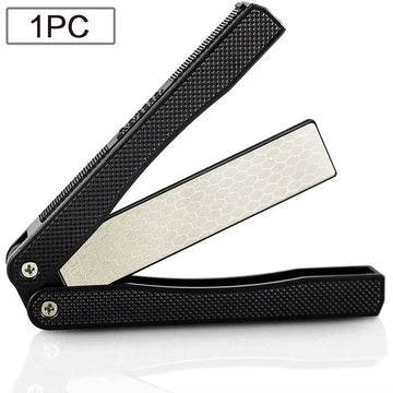 1PCS Portable Folding Pocket Knife Sharpener, Portable Double Sided Diamond Sharpening Stone Outdoor Sharpening Whetstone Apsilon