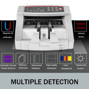 SucceBuy - Geldteller - 1000/Min - Valse Detectie UV MG - Euros - Voor Bedrijven - Model Grijs Apsilon