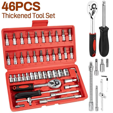 46-piece car repair tool set: a sturdy and durable metal tool set for home use, ideal for mechanics and car enthusiasts Apsilon