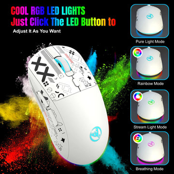T90 Serie - Draadloze Bluetooth Muis - Opladbaar - Stil Schakelaars - RGB - Voor Gamers - Model T90 Apsilon