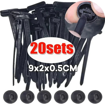Universal Nylon Cable Tie Buckle Auto Fastener Screw Replacement Clip Car Fender Trunk Engine Guard Panel Wire Management Secure Apsilon