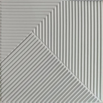 Diamond Serie - 3D Wandpaneel - Diamant Design - Vuurvast - Decoratie - Voor DIY - Model 30x30cm Mat Wit/Zwart Apsilon