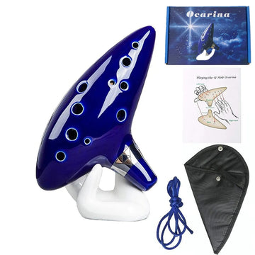 Miwayer - Ocarina - 12-Toons Alto C Systeem - Hoogwaardig Keramisch Materiaal - Muziekinstrument - Voor Muzikanten - Blauw Apsilon