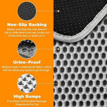 Katten Serie - Kattenbakmat - Waterdicht - Antislip - Vulling Vanger - Voor Katten - Groot Model E Apsilon