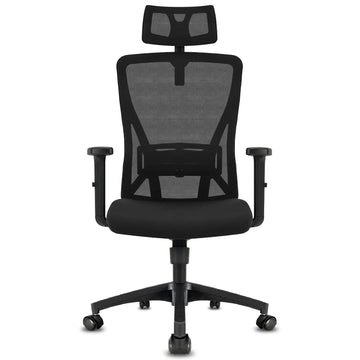 Durrafy - Ergonomische Kantoorstoel - Verstelbare Hoofdsteun - Armleuningen - Ergonomisch - Voor Professionals - Model Zwart Apsilon