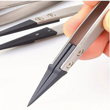 1PCS of ESD anti-static precision tweezers - anti-static tips, heavy-duty metal construction suitable for electronics Apsilon