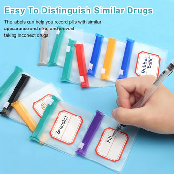 Set van 7 Pillenzakjes - Herbruikbaar en Zelfsluitend - 7 Kleuren - Geneesmiddelen Organizer - Voor Reizigers - Model 7pcs Apsilon