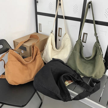 Canvas Serie - Schoudertas - Groot Capaciteit - Solide Kleur - Crossbody - Voor Studenten - Model 2023 Apsilon