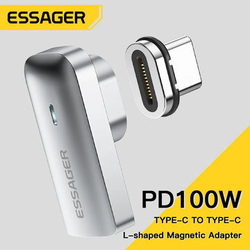 Essager PD 100W Magnetic USB C OTG Adapter Fast Charging Type C Magnet Connector 20Gbp Data Sync 4K@60Hz For Macbook Laptop Apsilon