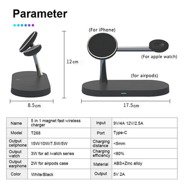 3 in 1 - Draadloze Lader Stand - Snel Opladen - Magnetisch - Oplader - Voor Apple Gebruikers - iPhone 12-16 Apsilon