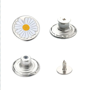 10Pcs Metal Jeans Buttons 17mm Replacement No-Sewing Screw Button Repair Kit Nailless Removable Jean Buckles Clothing Pants Pins Apsilon