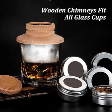 Houten Cocktail Rookapparaat Kit - Voor Whiskey En Tequila - Met Rookkap En 4 Dozen Rookapparaat Voor Bar - Gebruikers Stijl A/B Apsilon