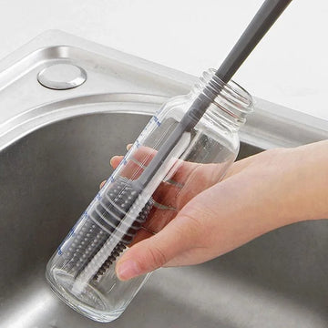 Silicone Milk Bottle Brush Cup Scrubber Glass Cleaner Kitchen Cleaning Tool Long Handle Drink Bottle Glass Cup Cleaning Brush Apsilon