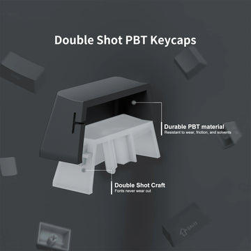 XVX Russian 135 Keys Side Print Shine Through Keycaps for Mechanical Keyboard PBT Gray Keycap RU Layout with Backlight Apsilon