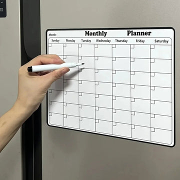 Stijlvol - Magnetische Kalender - Droogwisbaar - Maandelijks - Planner - Voor Keukenliefhebbers Apsilon