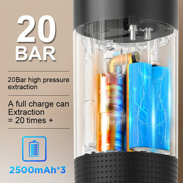Draadloos Elektrisch - Portabele Espresso Koffiemachine - 3-in-1 Capsule en Poeder - Koffiemaker - Voor Reizigers en Kampeerders Apsilon