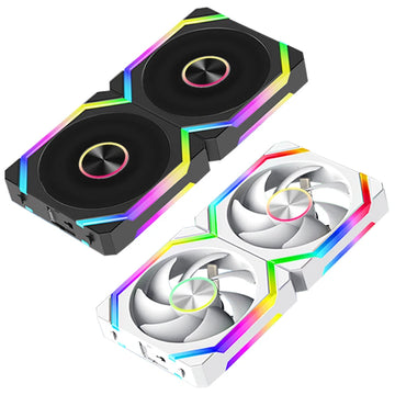 JUMPEAK HS120 Halo ARGB Cooling Fan 360mm 240mm Modular Stackable Splicing 120mm RGB Fans Kit For Gaming PC Case Water Cooler Apsilon