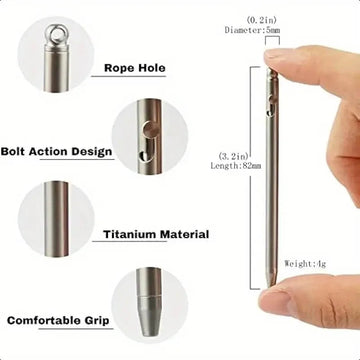 EDC Serie - Titanium Pen - Mini - Draagbaar - Creatief Ontwerp - Buiten Gadget - Voor Avonturiers - Model TP1 Apsilon
