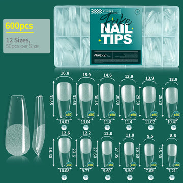 Nailpop - Zachte Gel Nageltips - 600 Stuks - Volledige Dekking - Meerdere Vormen - Nagelaccessoires - Voor Nagelenthousiastelingen - Model 600PCS Apsilon