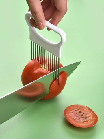 Effortlessly Slice Onions with this 1pc Colorful Onion Slicer Kitchen stainless steel potato chip onion holder Apsilon