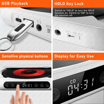 KC-918 - Draagbare Bluetooth CD-speler - Multi-Mode - Stofdicht - Muziekspeler - Voor Muziekliefhebbers - Model KC-918 Apsilon
