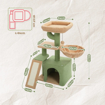 Kleine Kattentoren - Kattentoren - Met Krabpalen - Grote Hangmat - Kattenactiviteit - Voor Indoor Katten - Model AMT0208 Apsilon