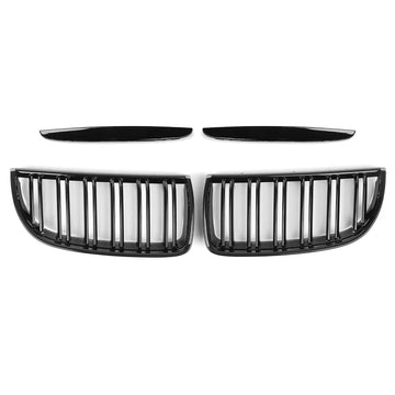 BMW Serie - Nierenrooster - Glanzend Zwart - Dubbele Spijlen - Racing Grill - Voor BMW E90 E91 - Model E90 E91 Pre-Facelift 2005-2008 Apsilon