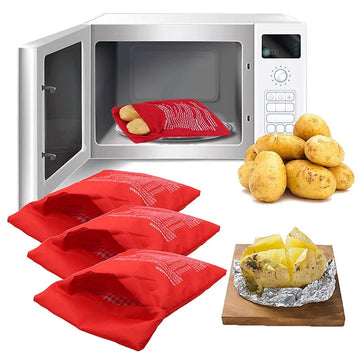 Magnetron Serie Aardappelzak Herbruikbaar Snel In 4 Minuten Gebakken Aardappel Voor Thuisgebruik Rood 19x25cm Apsilon