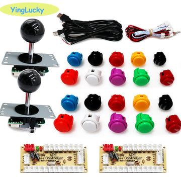 Arcade 2 Player Zero Delay Kit Mando Arcade Usb Encoder To Pc Rasberry Pi SANWA Push Button Joystick Usb Arcade Cabinet Apsilon