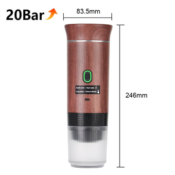 Draadloos Elektrisch - Portabele Espresso Koffiemachine - 3-in-1 Capsule en Poeder - Koffiemaker - Voor Reizigers en Kampeerders Apsilon