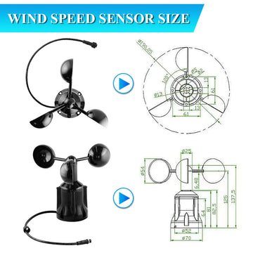 30m/s Weather Station Outdoor Anemometer Sensor Polycarbon 360° Wind Direction Transmitter Sensor Output RS485 4-20MA 0-5V 0-10V Apsilon
