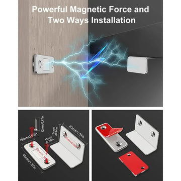 Magnetische Serie - Deursluiting - Onzichtbaar - Zonder Boring - Magnetisch - Voor Kasten en Schuifdeuren - 2 Stuks Apsilon