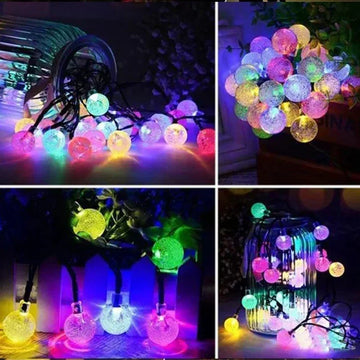 Solar String Lights Outdoor Crystal Fairy Light Chritmas Garland 8 Modes Waterproof Patio Light for Garden Party Decor Apsilon