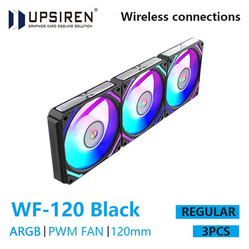 UPSIREN WF-120 ARGB PWM 3PCS Chassis fanARGB120mm/4PIN PWM/ Magic Color Wireless Stitching Computer heat dissipation fan Apsilon