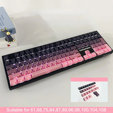 Red Contour Side Printed Shine Through Keycaps Cherry Profile Double Shot PBT Keycap for Gateron MX Switches Mechanical Keyboard Apsilon