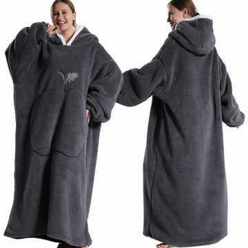 Winter Dikke Sherpa Hoodie Dekbed met Mouwen Oversized Super Zacht Warme Pluche voor Volwassenen Vrouwen en Mannen Model 140cm Apsilon