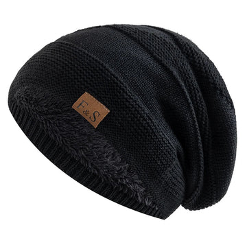 Winter Collectie - Beanie Muts - Slouchy Design - Met Bont Voering - Gebreide - Voor Heren en Dames Apsilon