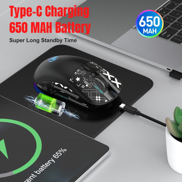 T90 Serie - Draadloze Bluetooth Muis - Opladbaar - Stil Schakelaars - RGB - Voor Gamers - Model T90 Apsilon