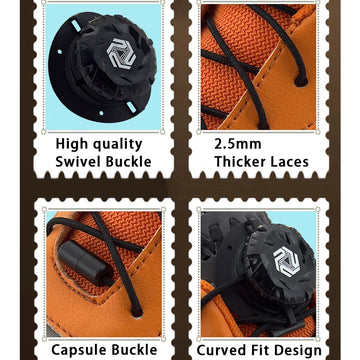Fashion Swivel Buckle Laces Automatic Shoelace Without ties Kids Adult Sneakers No Tie Shoe laces Shoe accessories 1Pair/2Pair Apsilon
